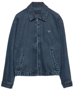 Prada Denim Blouson Jacket - Blue