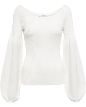 Dorothee Schumacher Sleek Ribs Wool-Blend Jumper - White
