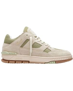 Axel Arigato Area Lo Panelled Suede Trainers - White