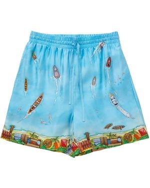 CASABLANCA Maison Sur Piloti Shorts - Blue