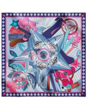 Dior Drive-In 90 Square Scarf - Blue