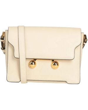 Marni Medium-Sized Solid-Color Leather Bag - Natural