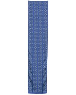 Tom Ford Silk Scarf With All-Over Pattern - Blue
