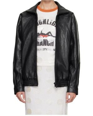 Conner Ives Batwing Leather Jacket - Black