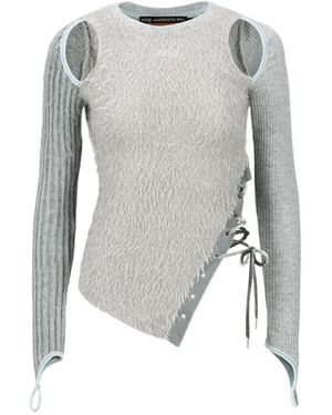 ANDERSSON BELL Hairy Cutout Jumper - Grey