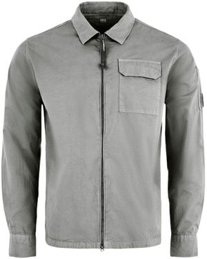C.P. Company Gabardine Lens Cotton Long Sleeve Overshirt - Grey