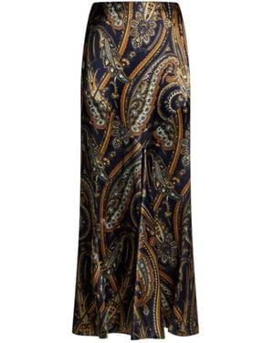 Etro Paisley Print Satin Maxi Skirt - Multicolor