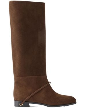 Jennifer Chamandi Suede Knee-High Boots - Brown