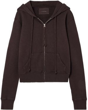 Nili Lotan Callie Cotton Knit Hoodie - Brown
