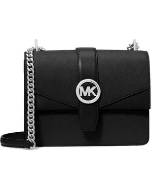 Michael Kors Greenwich Small Saffiano Leather Crossbody Bag - Black