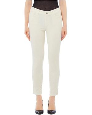 Liu Jo Logo Patch High-Waisted Corduroy Pants - Natural