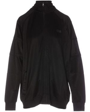 MM6 by Maison Martin Margiela Logo Printed Zip-Up Sweatshirt - Black