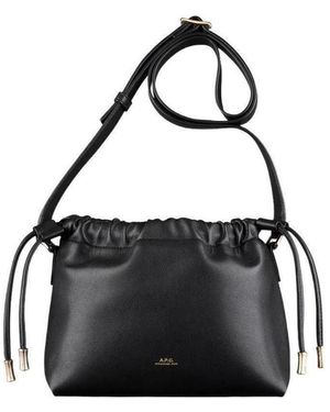 A.P.C. Ninon Logo Embossed Mini Bag - Black