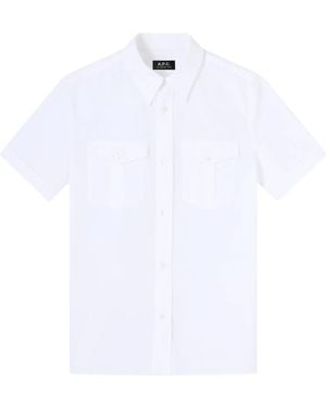 A.P.C. Flap-Pocket Short-Sleeve Shirt - White