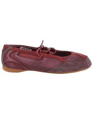 DIESEL D-Mile Lace-Up Ballet Flats - Purple