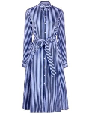 Polo Ralph Lauren Striped Belted Shirt Dress - Blue