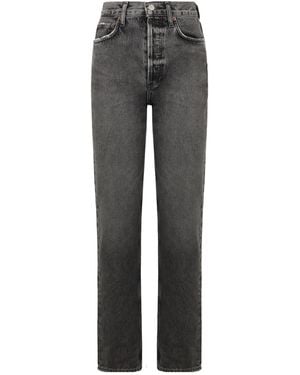 Agolde High-Rise Straight-Leg Jeans - Grey
