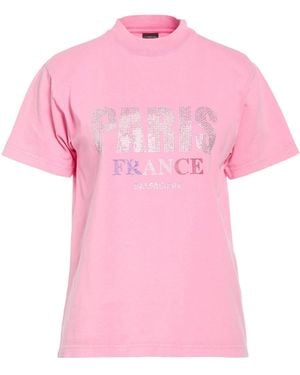 Balenciaga Solid-Color Short-Sleeve T-Shirt - Pink