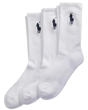 Polo Ralph Lauren Three-Pack Of Mid-Calf Socks - White