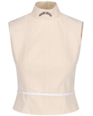 Moschino High Neck Sleeveless Top - White