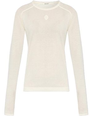 By Malene Birger Logo-Embroidered Long-Sleeve Top - White