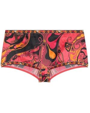 PUCCI Orchidee-Print Silk Coulotte - Red