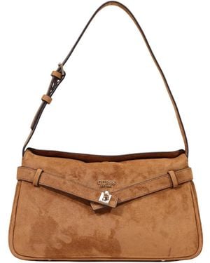 Guess Suede Shoulder Bag - Brown