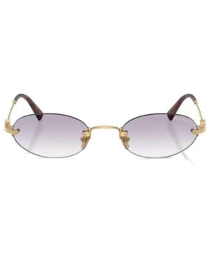 Miu Miu Eyewear Oval Frame Sunglasses - Metallic