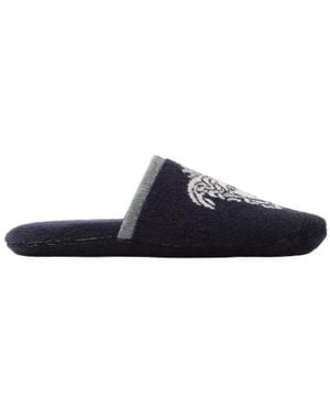 Versace Cotton-Terry Jacquard Slippers - Blue