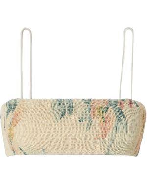 TOTEME Ruffled Print Bikini Top - Natural