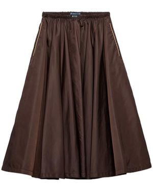 Prada Lightweight Gathered Re-Nylon Skirt - Brown