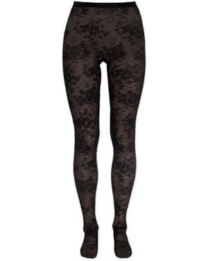 Balenciaga Floral Lace Tights - Black