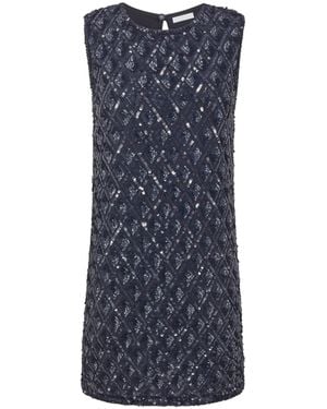 P.A.R.O.S.H. Sequined Mini Dress - Blue
