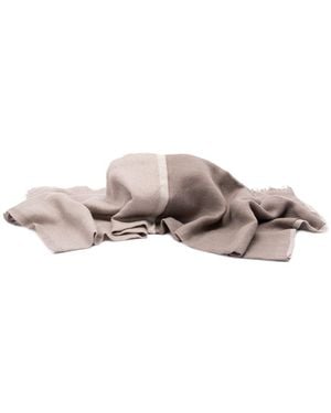 Brunello Cucinelli Stripe-Detailed Scarf - White