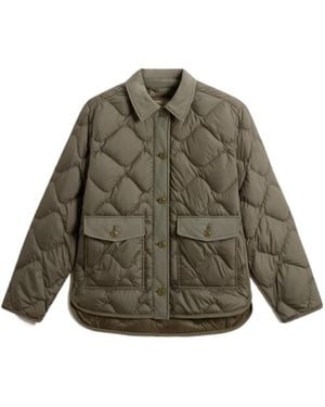 Woolrich Heritage Stand Up Collar Quilted Jacket - Green