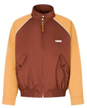 Marni Water-Repellent Gabardine Colour-Block Bomber Jacket - Brown