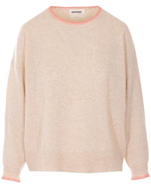 Not Shy Charlie Embroidered Jumper - Natural