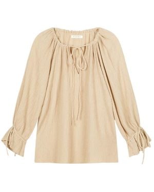 By Malene Birger Rose Ruffled-Sleeve Blouse - Natural