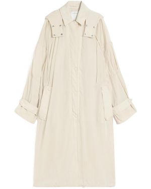 Sportmax Buttoned Hooded Coat - White