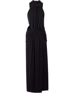 Johanna Ortiz Draped Stretch-Jersey Maxi Dress - Black