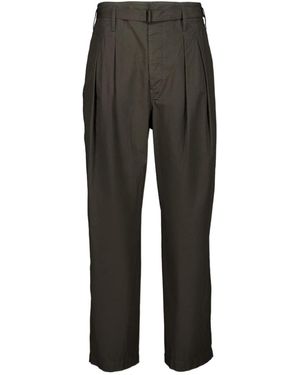 Lemaire Belted Pleated Wide-Leg Trousers - Grey