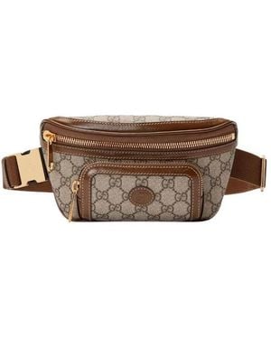 Gucci Interlocking G Logo Monogram Belt Bag - Brown