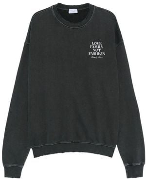 FAMILY FIRST Long-Sleeved Crew Neck Sweatshirt - Black