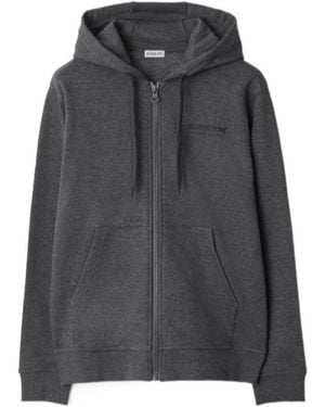Burberry Cotton Zip Hoodie - Gray