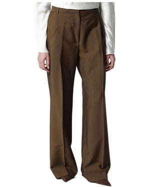 Rohe Pleated Wide-Leg Trousers - Brown