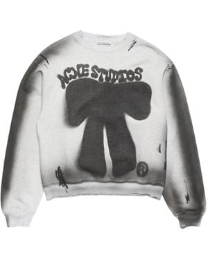 Acne Studios Graphic-Print Sweatshirt - Grey