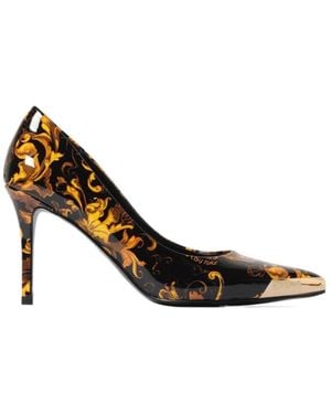 Versace Jeans Couture Couture Scarlett Baroque Heeled Court Shoes - Metallic