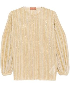 Missoni Embellished Crewneck Balloon-Sleeved Blouse - Natural