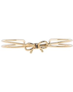 Ferragamo Ferragamo Logo Engraved Bow Bracelet - White