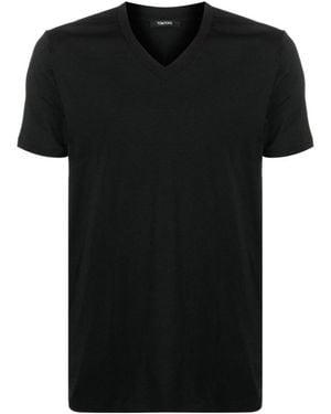 Tom Ford V-Neck Short-Sleeved T-Shirt - Black